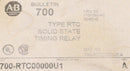 ALLEN-BRADLEY SOLID STATE TIMING RELAY 700-RTC00000U1 SER A
