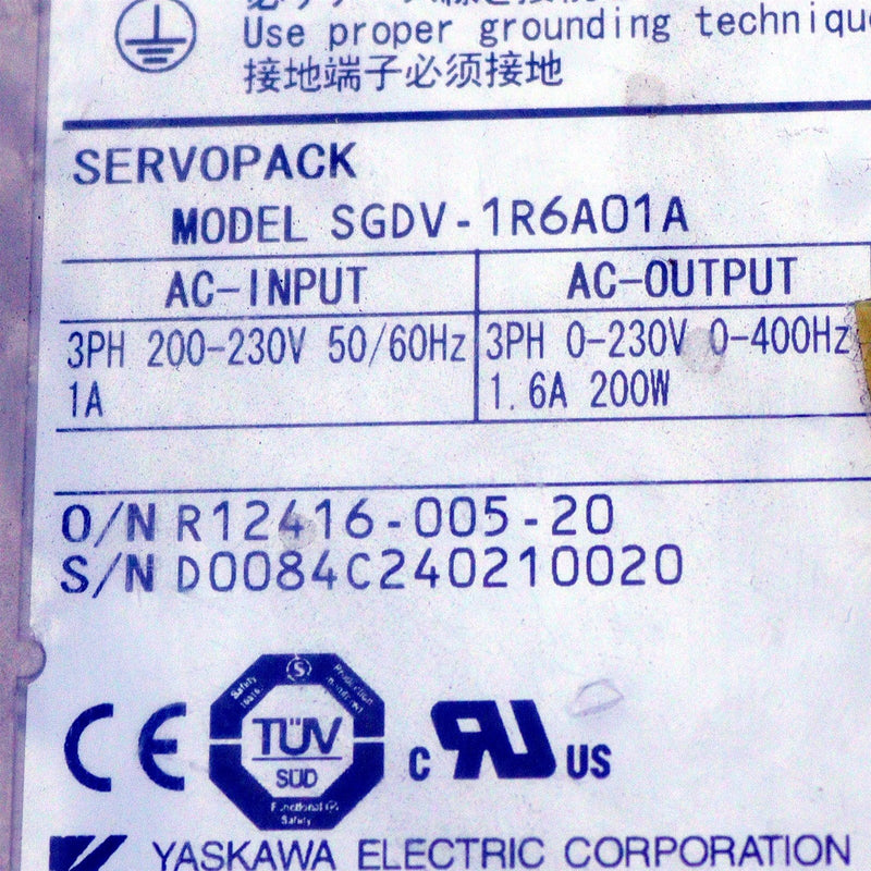 YASKAWA SERVOPACK SGDV-1R6A01A