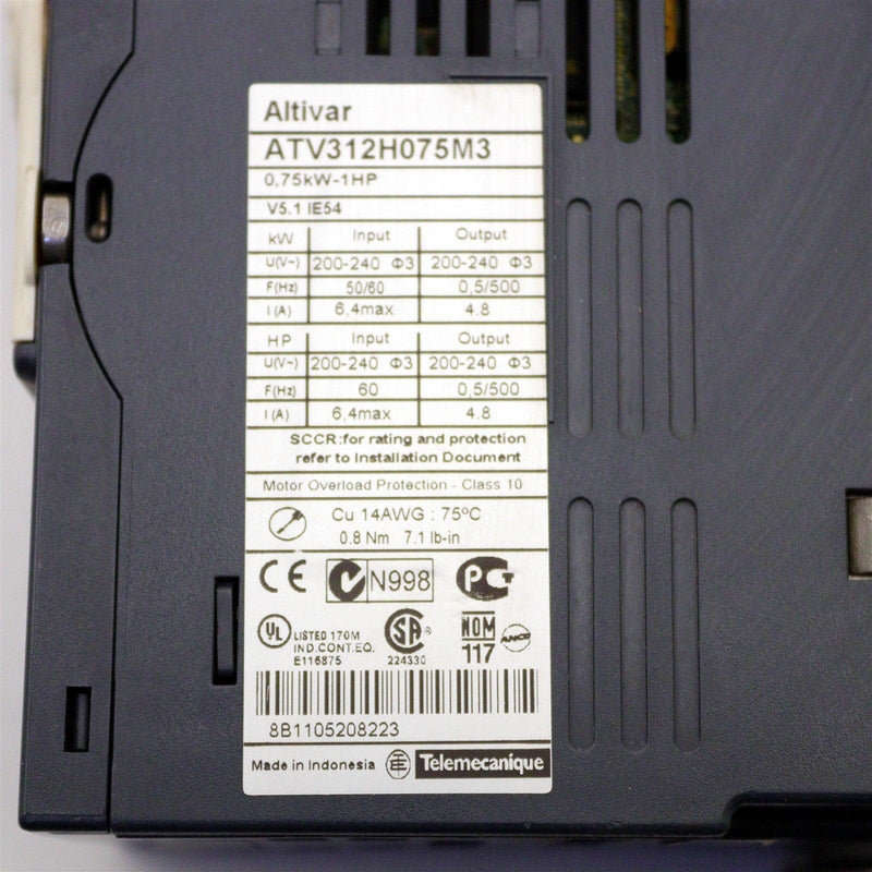 SCHNEIDER ELECTRIC ALTIVAR AC DRIVE 0,75kW-1HP | 200-240V | 3ATV3312H075M3