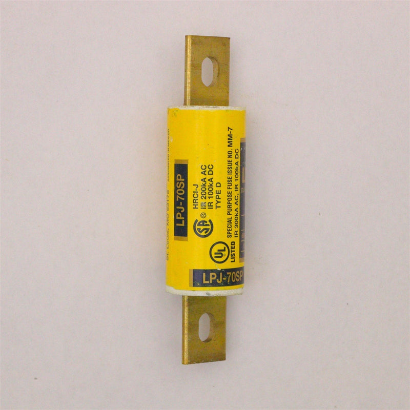 BUSSMANN LOW PEAK 600 VOLT AC 300 VOLT DC 70 AMP FUSE LPJ-70SP