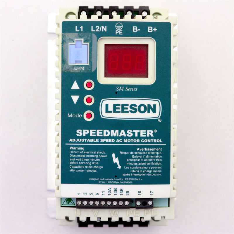 LEESON SPEEDMASTER ADJUSTABLE SPEED AC MOTOR CONTROL 174263.00 HP: 0.33 KW: 0.25