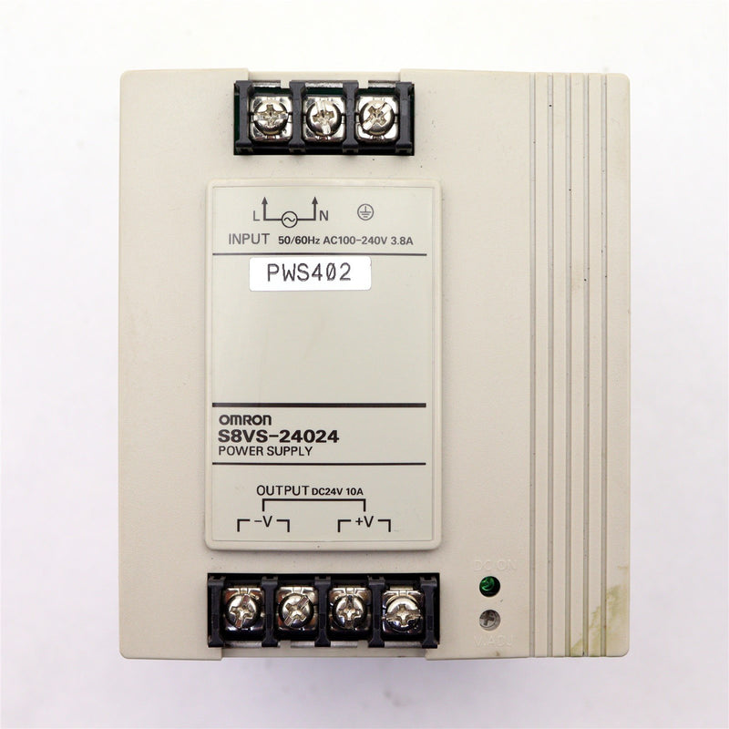 OMRON POWER SUPPLY 50/60Hz AC100-240V 3.8A INPUT DC24V 10A OUTPUT S8VS-24024