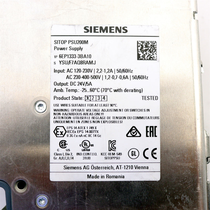 SIEMENS SITOP PSU200M POWER SUPPLY 6EP1333-3BA10