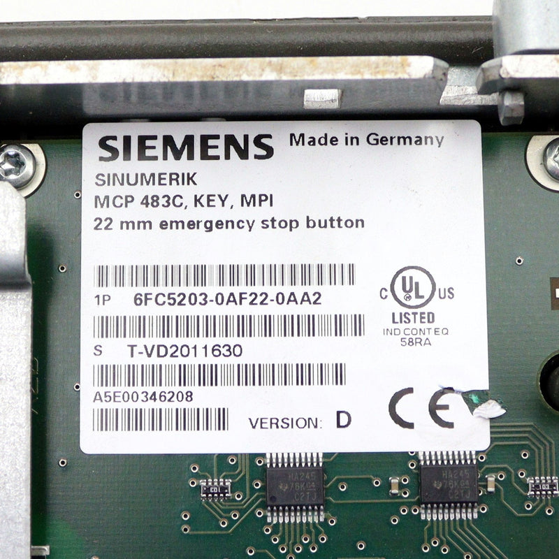 SIEMENS SINUMERIK MPI OPERATOR PANEL 6FC5203-0AF22-0AA2