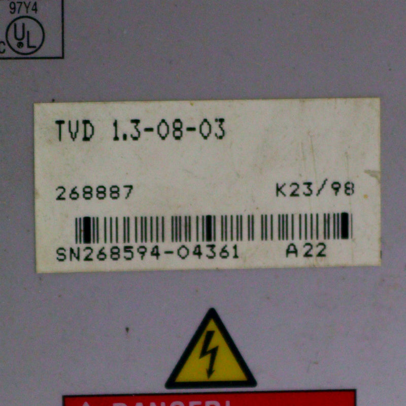 INDRAMAT POWER SUPPLY TVD1.3-08-03