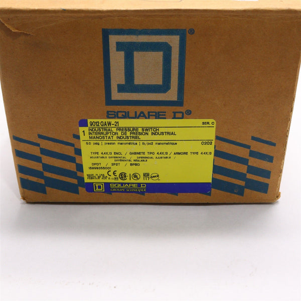 SQUARE D PRESSURE SWITCH 9012 GAW21/C