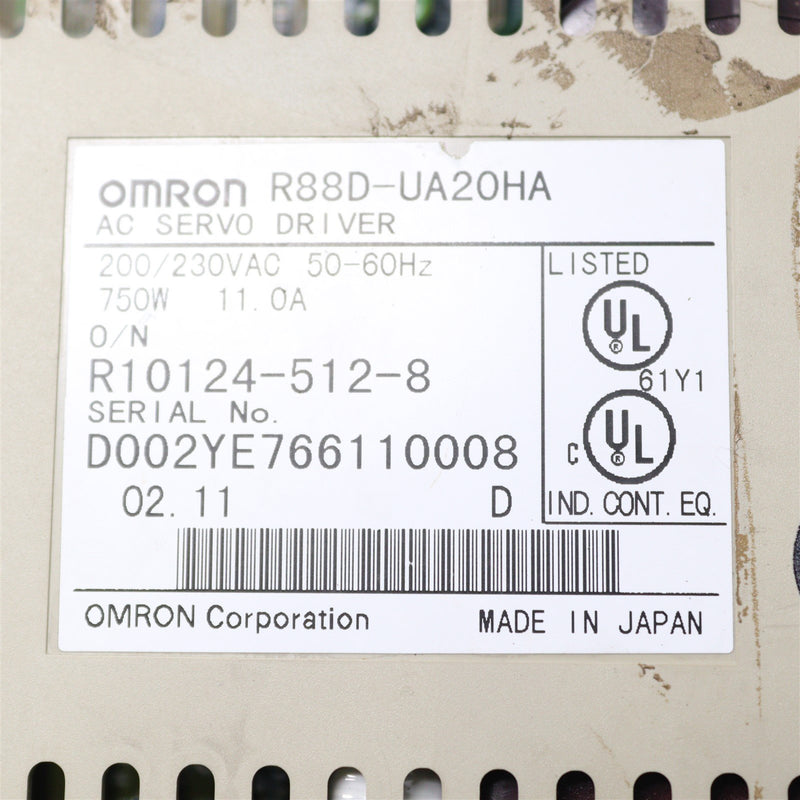 OMRON AC SERVO DRIVER R88D-UA20HA