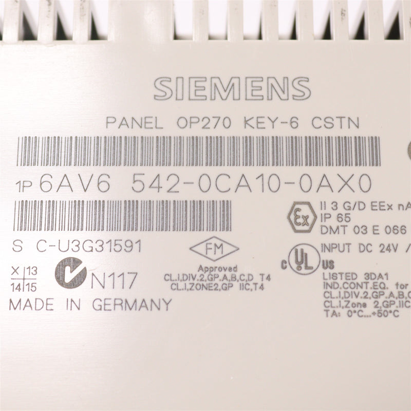 SIEMENS OP270 SIMATIC PANEL 6AV6 542-0CA10-0AX0