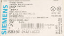 SIEMENS 22MM SELECTOR SWITCH 2-POS 1NO 1NC 3SB3601-2KA11-0CC0