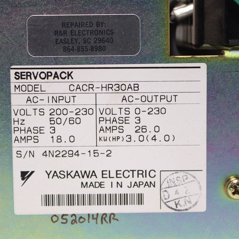 YASKAWA AC MOTOR AC SERVO CACR-HR30AB