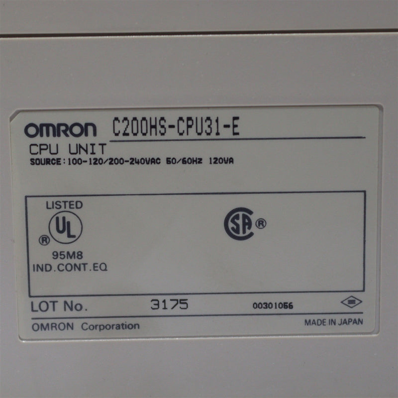 OMRON PROGRAMMABLE CONTROLLER C200HS-CPU31-E