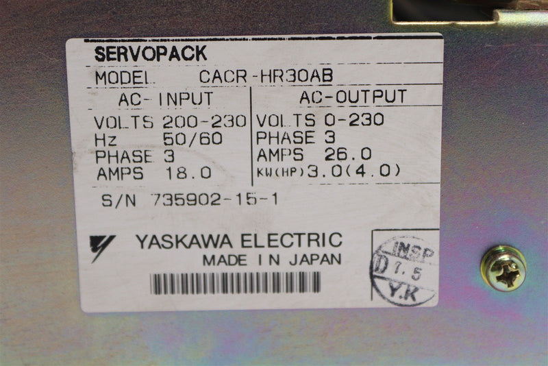 YASKAWA SERVOPACK CACR-HR30AB