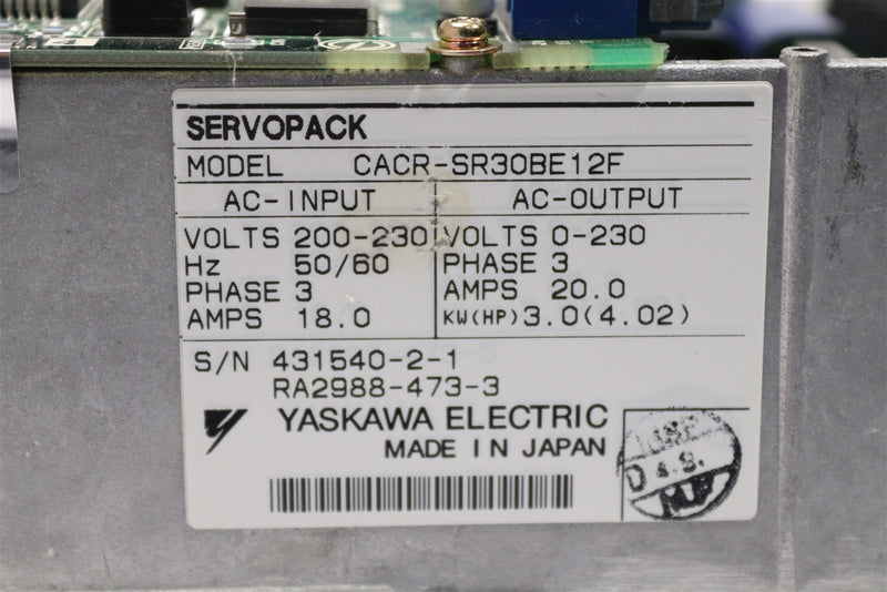 YASKAWA SERVOPACK CACR-SR30BE12F