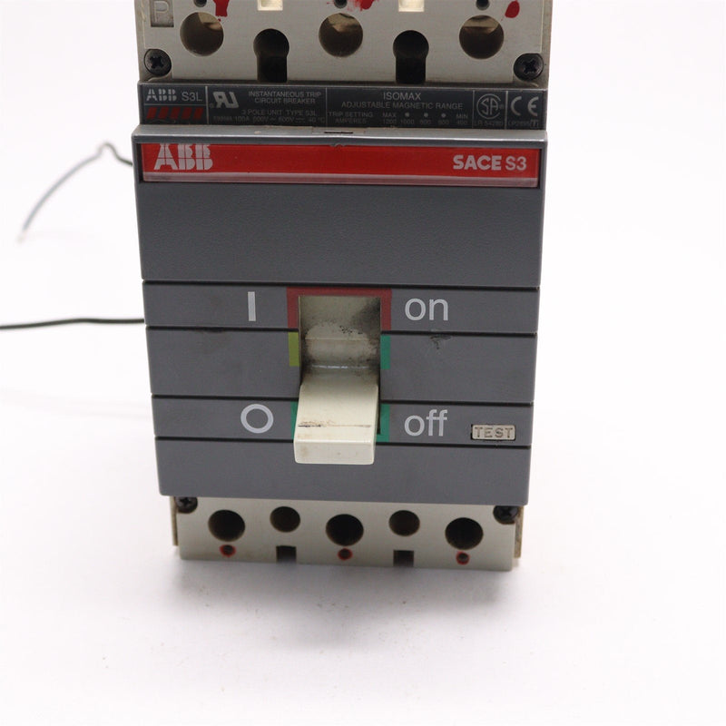 ABB CIRCUIT BREAKER 3p 100a 600v S3L100MWS4