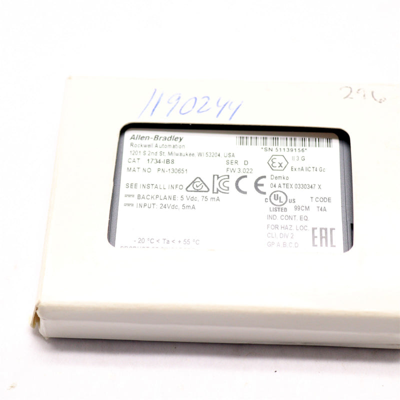 ALLEN BRADLEY POINT I/O 8 POINT DIGITAL INPUT MODULE 1734-IB8/D