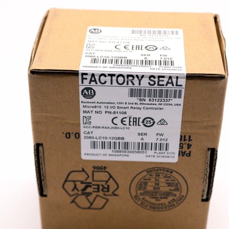 ALLEN BRADLEY MICRO810 3E-36 2080-LC10-12QBB/A *FACTORY SEALED*