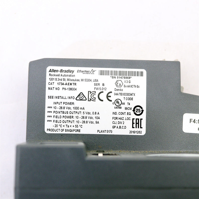 ALLEN-BRADLEY POINT I/O DUAL PORT NETWORK ADAPTOR 1734-AENTR