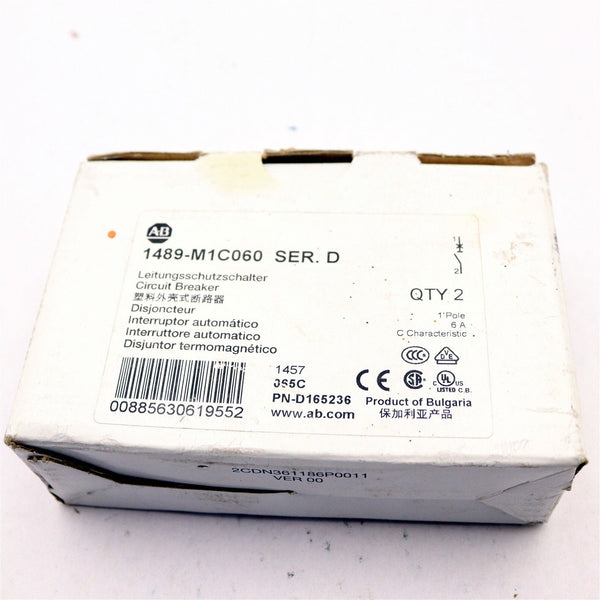 ALLEN BRADLEY 1489-M1C060/D CIRCUIT BREAKER - LOT 0F 2