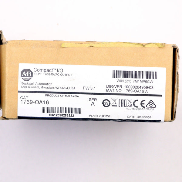 ALLEN-BRADLEY 16PT. 120/240VAC OUTPUT COMPACT I/O 1769-OA16 *FACTORY SEALED*