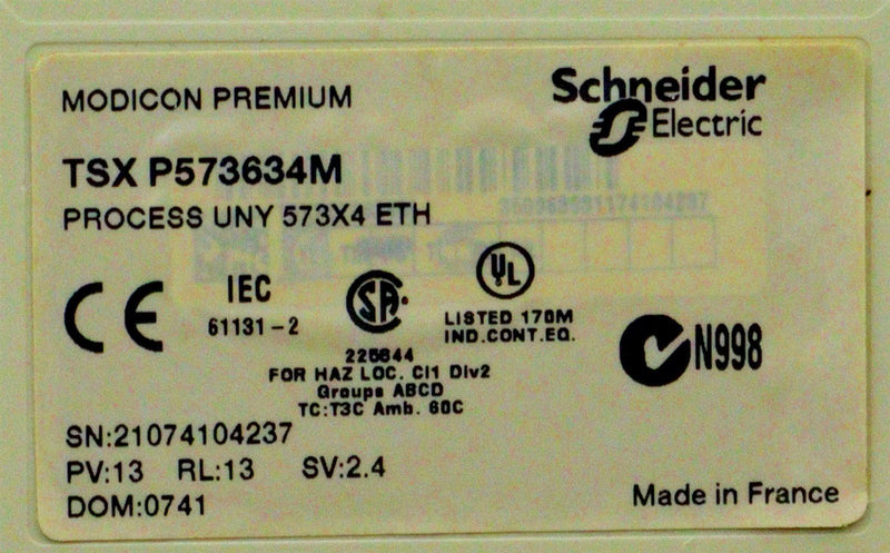 Schneider Electric Process UNY 573X4 ETH TSX P573634M