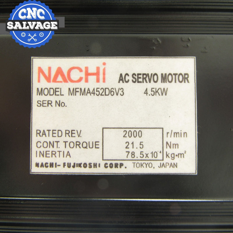 Nachi AC Servo Motor MFMA452D6V3 *Refurbished*