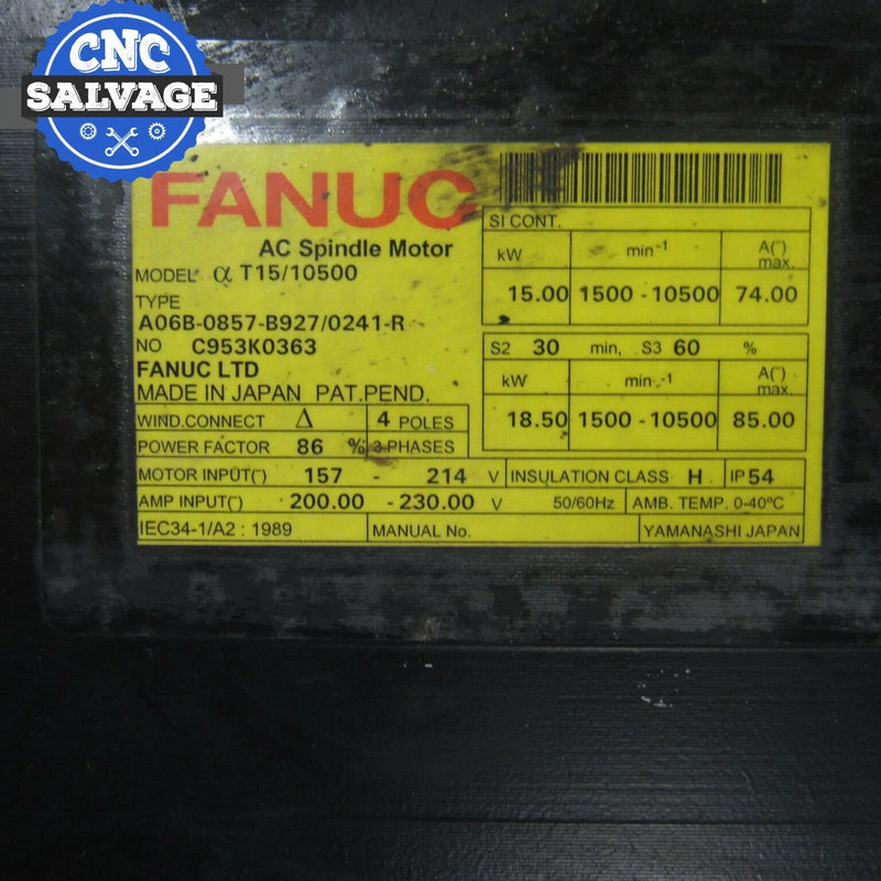 Fanuc Servo Motor A06B-0857-B927/0241-R *Tested*