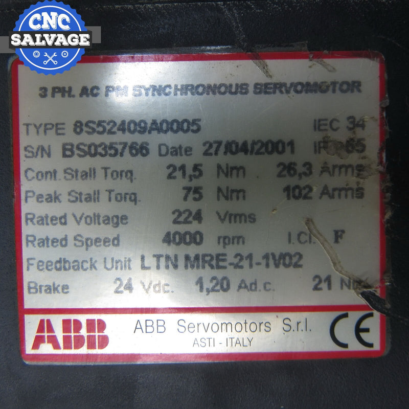 ABB 3 Phase A/C Servo Motor 8S52409A0005