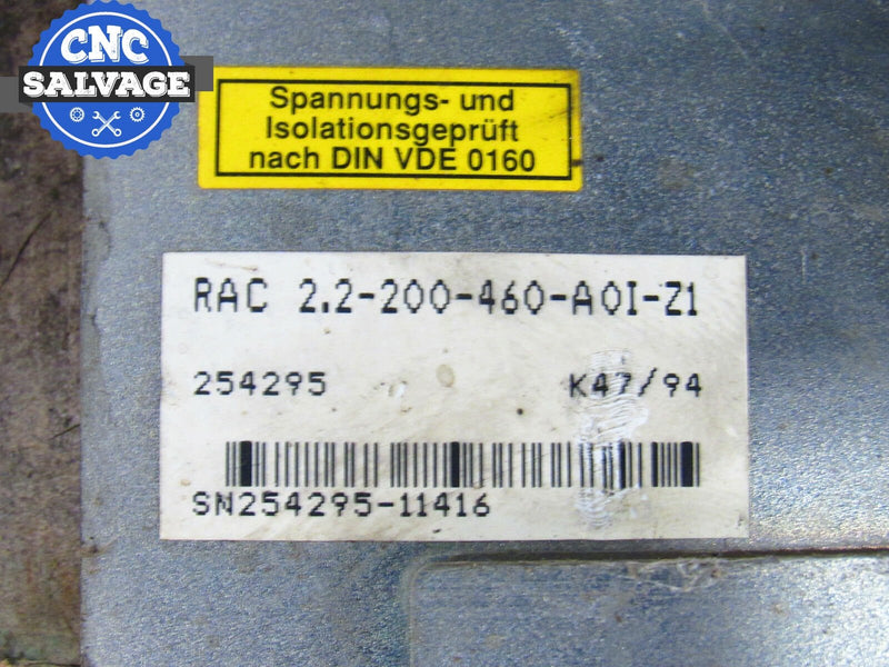 Indramat AC Spindle Drive RAC2.2-200-460-A0I-Z1