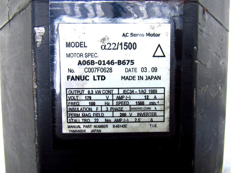 Fanuc AC Servo Motor A06B-0146-B675