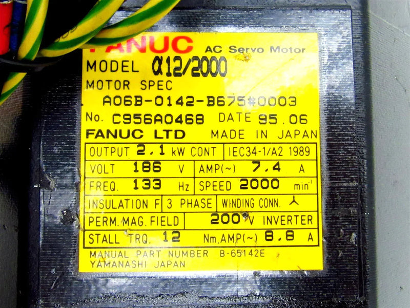 Fanuc AC Servo Motor A06B-0142-B675