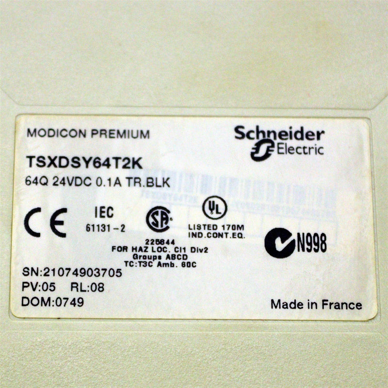Schneider Electric 64Q 24VDC 0.1A TR. BLK TSXDSY64T2K