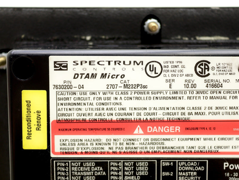 Allen Bradley Spectrum Controls DTAM Mirco 2707-M232P3SC Ser. E