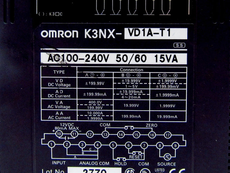 Omron Digital Panel Meter K3NX-VD1A-T1