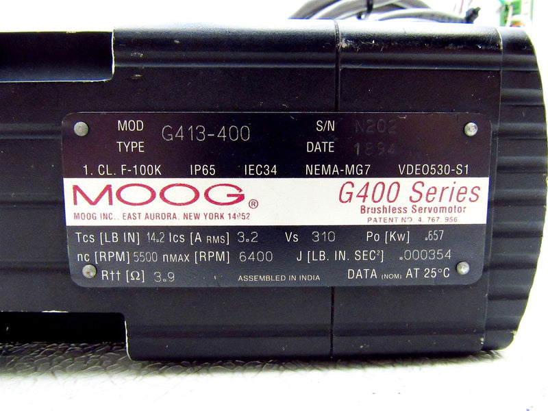 Moog Servo Motor G413-400 *Tested*