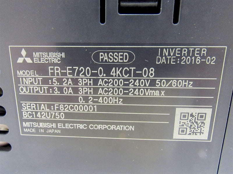 Mitsubishi Inverter Frequency Converter FR-E720-0.4KCT-08 *Tested*