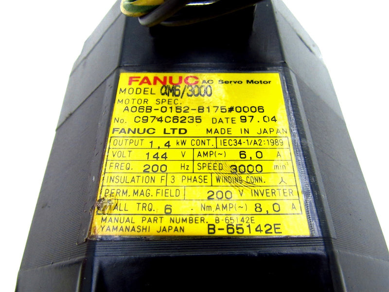 Fanuc AC Servo Motor A06B-0162-B175