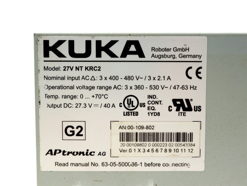 Kuka Power Supply 400-480V 27V NT KRC2 00-109-802