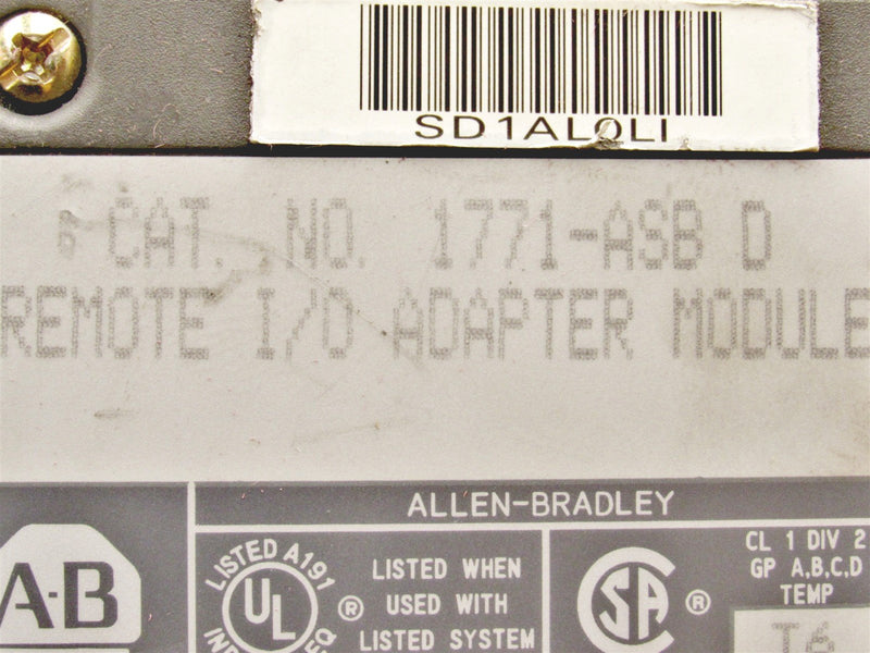 Allen Bradley Remote I/O Adapter 1771-ASB Ser. D
