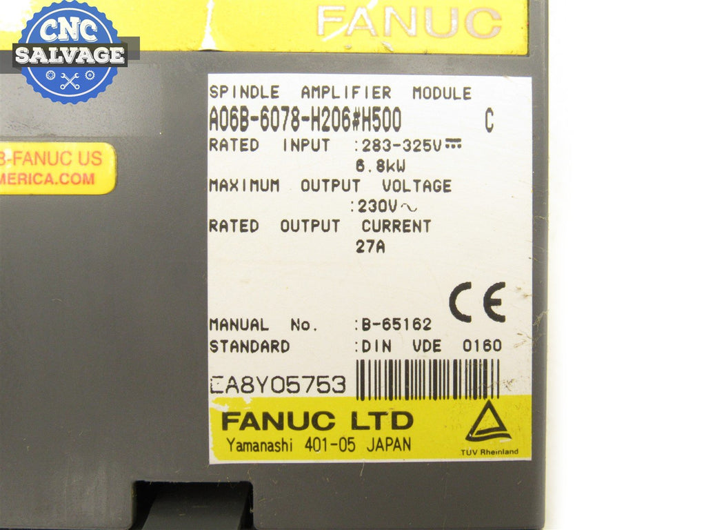 Fanuc Servo Amplifier A06B-6078-H206#H500