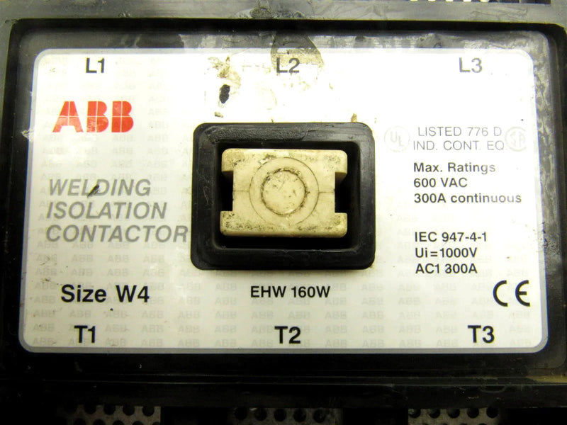 ABB Welding Isolation Contactor Size W4 600V EWH160WC-1L