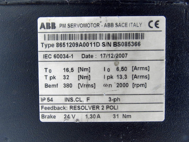ABB Servo Motor 8651209A0011D