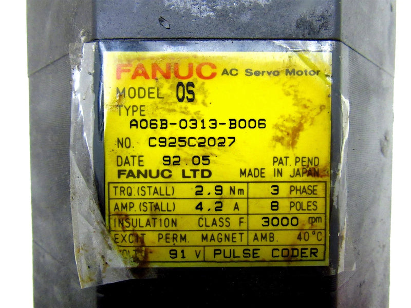 Fanuc AC Servo Motor A06B-0313-B006
