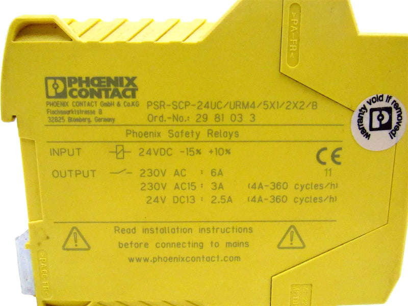 Phoenix Contact Safety Relay PSR-SCP-24UC/URM4/5X1/2X2/B