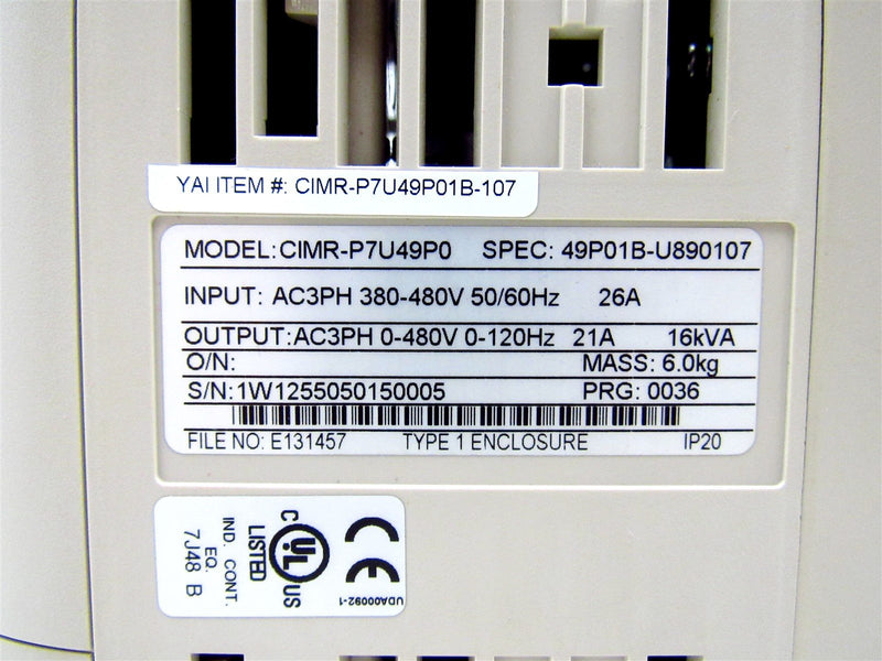 Yaskawa Varispeed iQ Pump Intelligent Pump Controller P7 CIMR-P7U49P0
