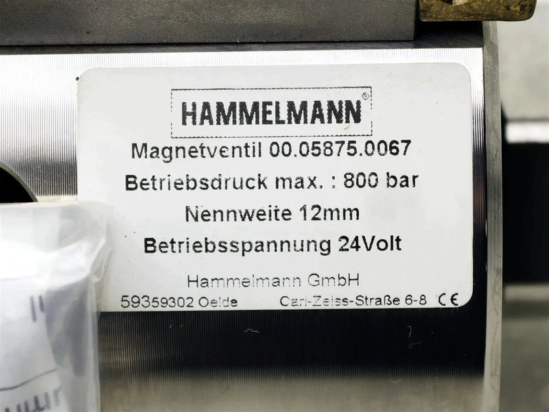 Hammelmann Pressure Valve Assembly 00.05875.0067