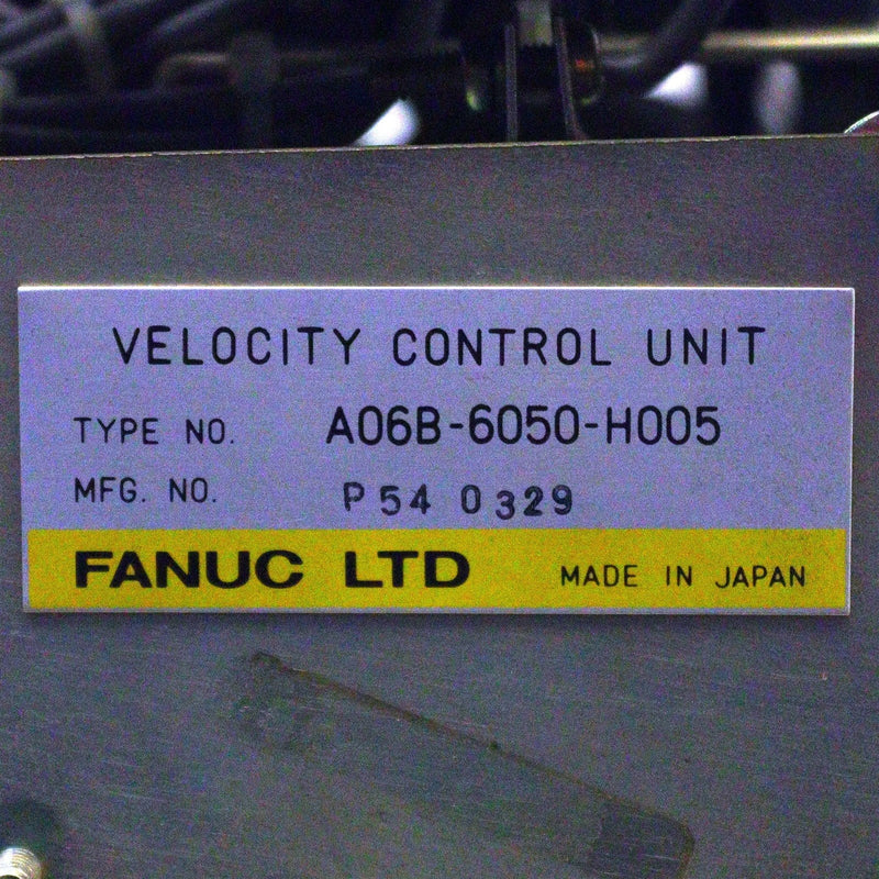 Fanuc Velocity Control Unit A06B-6050-H005 w top control board A20B-1000-0560/07