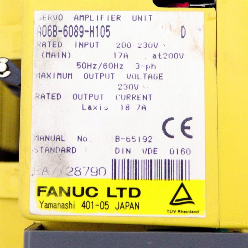 Fanuc Servo Amplifier A06B-6089-H105 *CLEANED AND TESTED*
