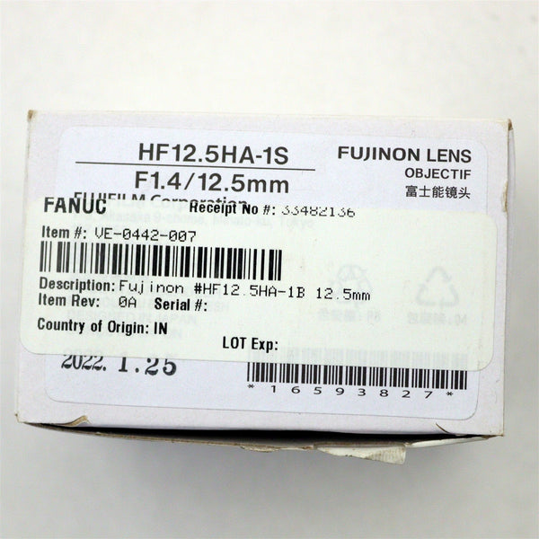 Fanuc Fujinon Lens #HF12.5HA-1B 12.5mm VE-0442-007 *NEW*
