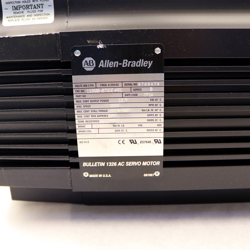 ALLEN-BRADLEY BULLETIN 1325 AC SERVO MOTOR 1326AB-B740E-M2L