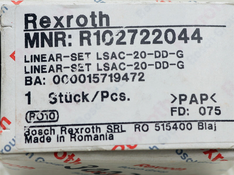 Rexroth Compact Linear R102722044 *New Open Box*